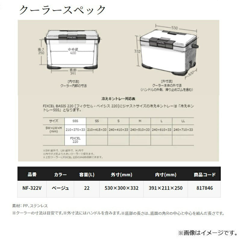 NF-322V フィクセル ベイシス 22L ベージュ