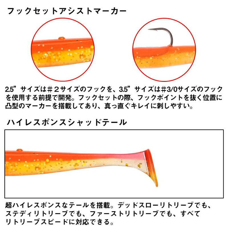 モアザン ミドルアッパーシャッド 3.5インチ