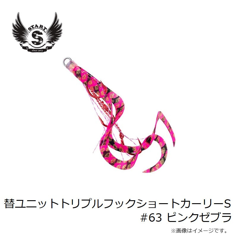 替ユニットトリプルフックショートカーリー S #63 ピンクゼブラ