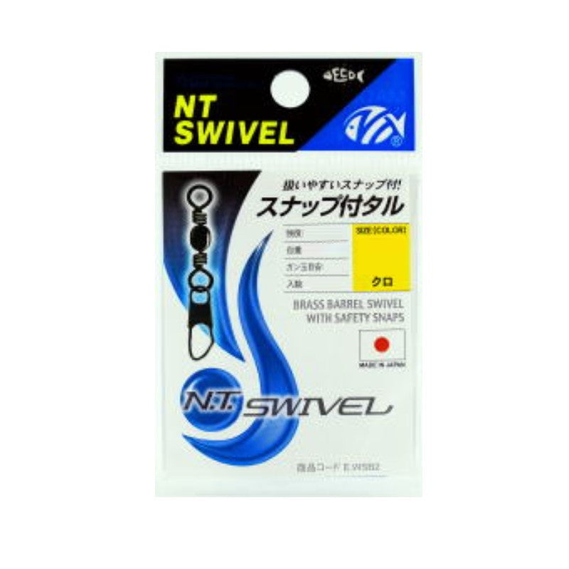 スナップ付タル型サルカン 3 クロ