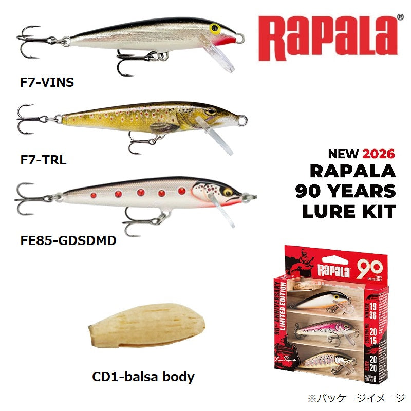 Rapala 90周年 フローター スモールナチュラリスティック ザアイコン トラウト&パーチ