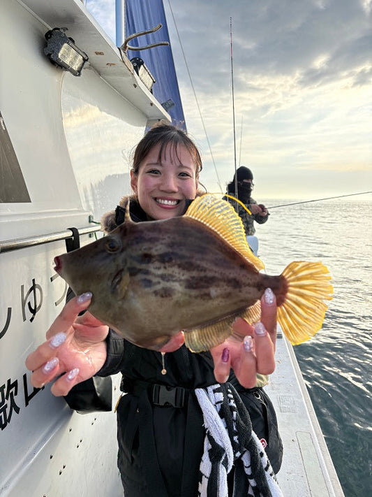 【念願の30cm超】冬の肝パン尺カワハギ釣れました！和歌山・きしゅう丸釣行