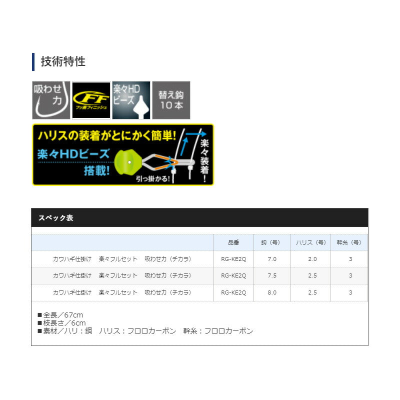 RG-KE2Q カワハギ仕掛け 楽々フルセット 吸わせ力 (チカラ)
