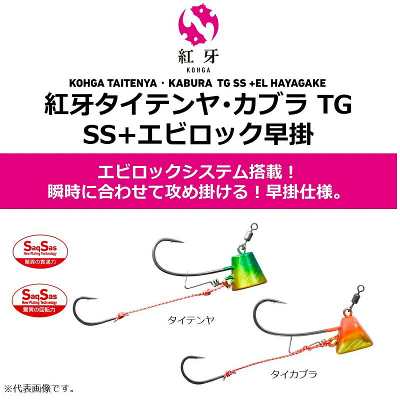【在庫限り特価】 紅牙タイテンヤ TG SS+エビロック 早掛 10号