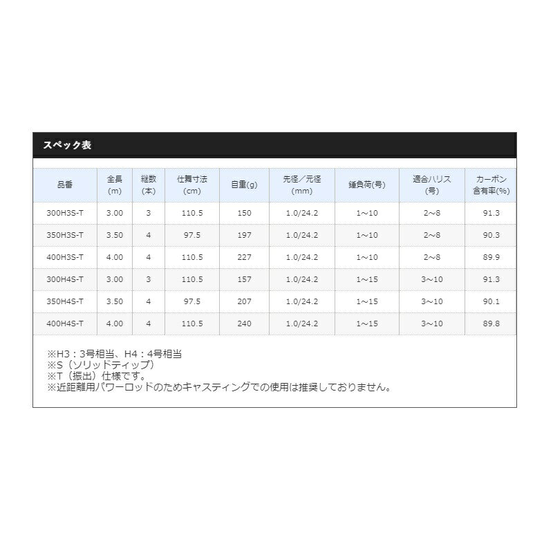 ボーダレス BB 300H4S-T(パワー系ソリッドティップ仕様)