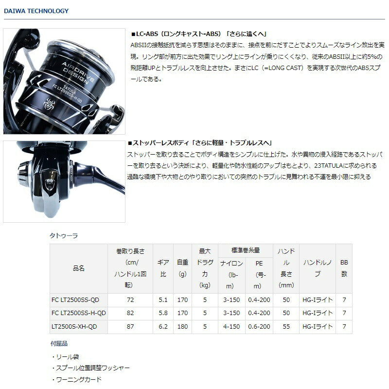 23タトゥーラ FC LT2500SSH-QD – つり具のBunBun.com
