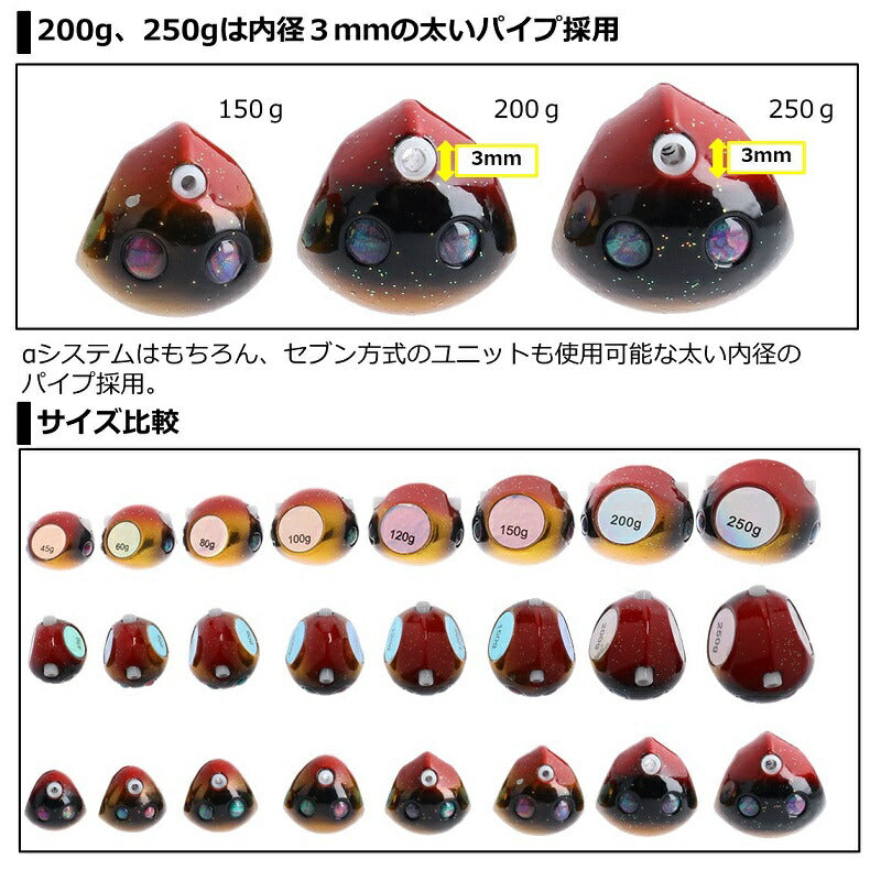 紅牙ベイラバーフリーTG αヘッド 250g ドチャート