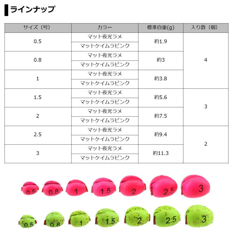 ワンタッチシンカーロックR マット夜光ラメ