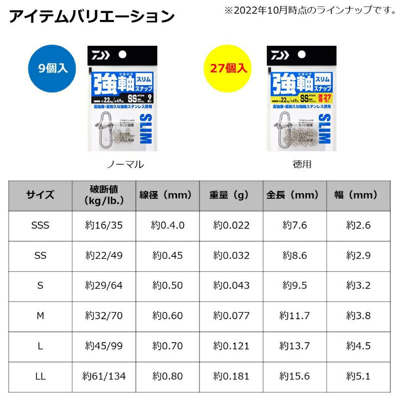 強軸スナップ スリム S 徳用