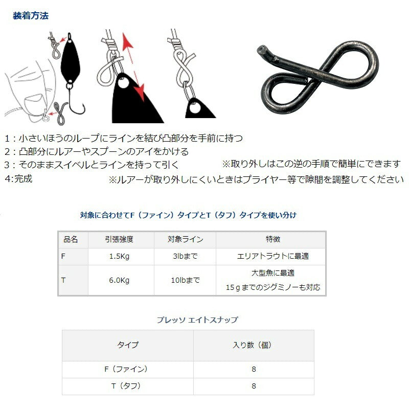 プレッソ エイトスナップT (タフ) 8個入 – つり具のBunBun.com