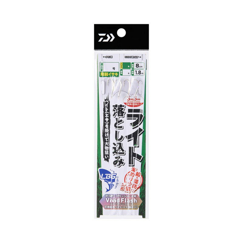 落とし込み仕掛けライト LBG カラ針+フラッシャー4本 9号