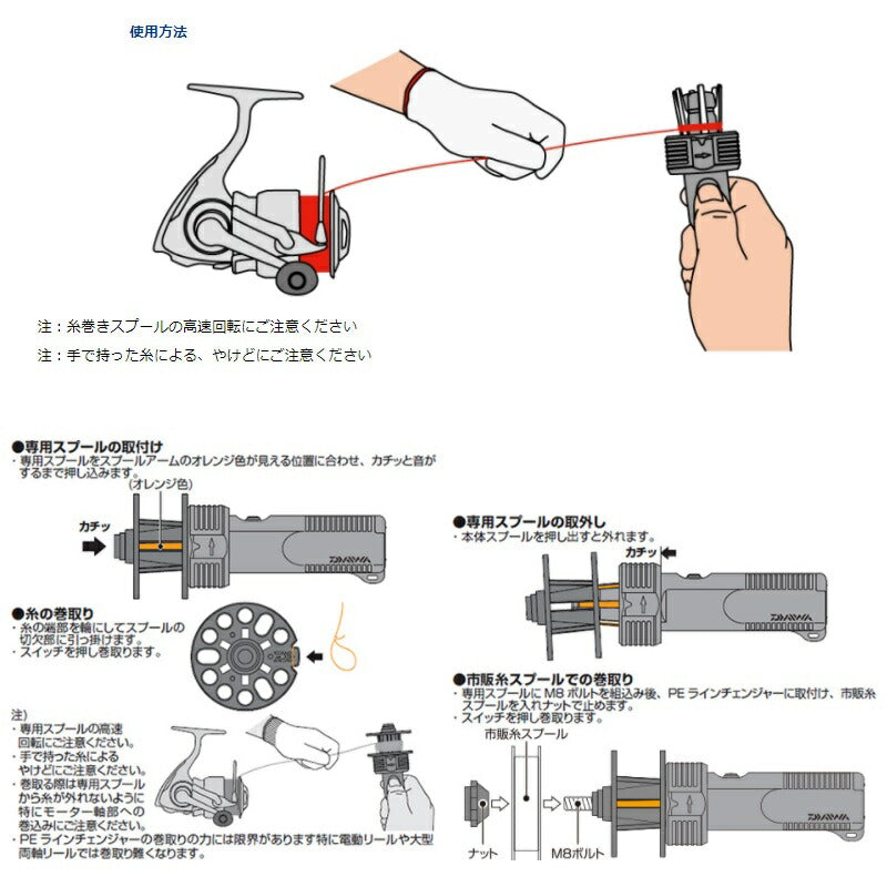 専用スプール付 PEラインチェンジャー