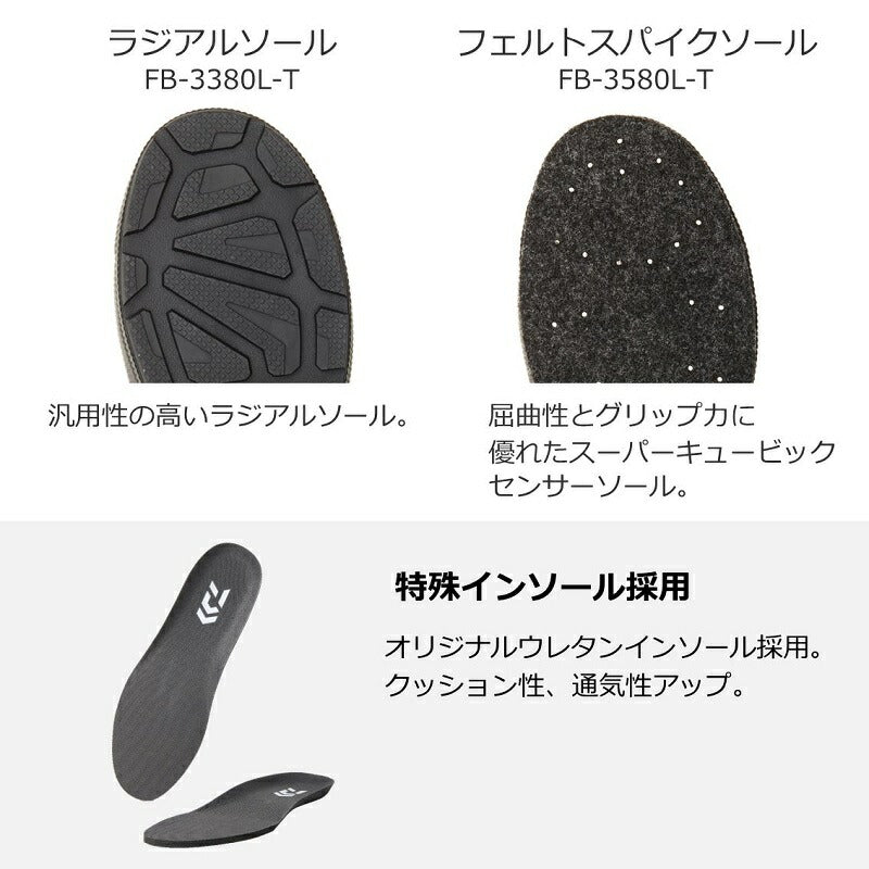 FB-3580L-T ダイワ タイトフィットフィッシングブーツ ブラック 3L
