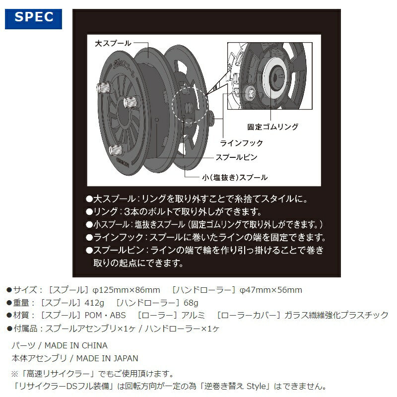 高速リサイクラー2.0 オプション 逆巻きスプール3変化
