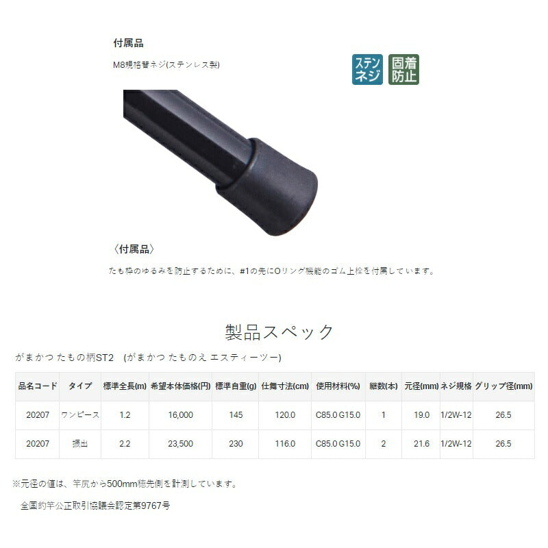 がまかつ たもの柄 STII 1.2m