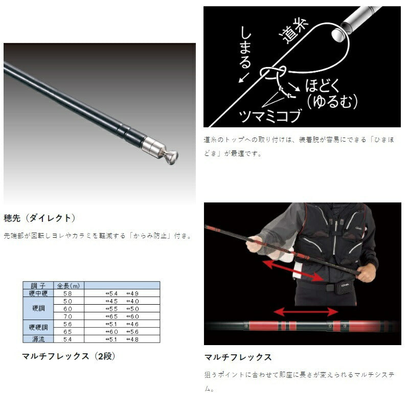 がま渓流 マルチフレックス 粋我 硬硬調 6.5m