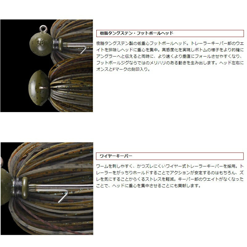フットボールジグ シリコンラバーモデル 1/2oz
