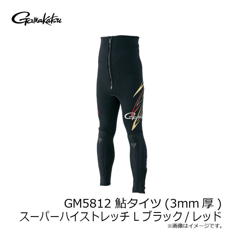 GM5812 鮎タイツ(3mm厚)スーパーハイストレッチ L ブラックxレッド