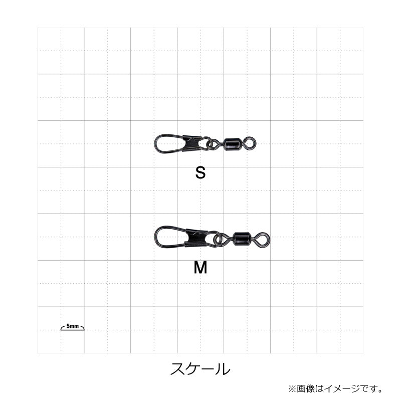 イカメタルリーダー ラウンドスナップスイベル 黒 S