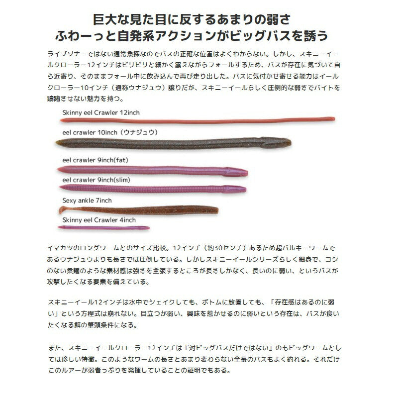 スキニーイールクローラー12インチ サイドツートン(エコ)