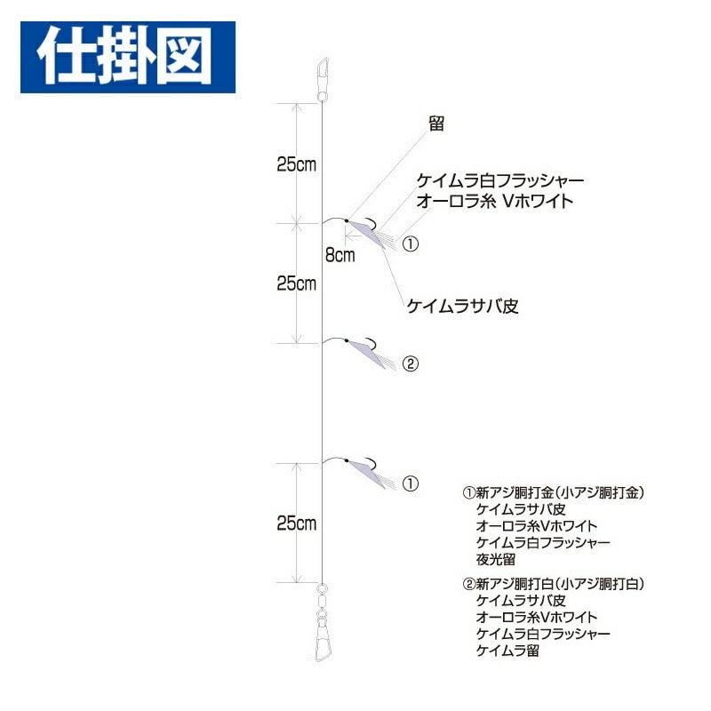 HS358 飛ばしサビキ レインボーフラッシャー ケイムラサバ皮