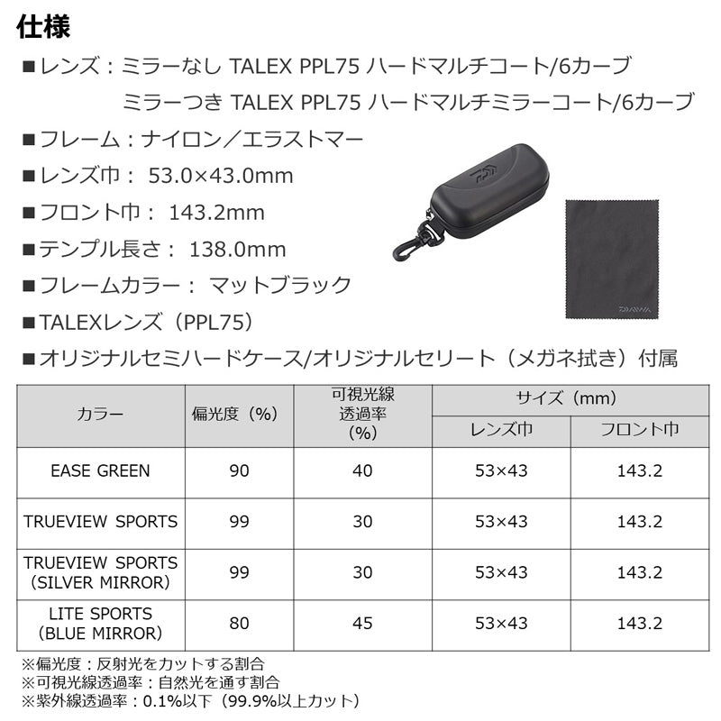 TLX 027 タレックス 偏光グラス ライトスポーツ ブルーミラー