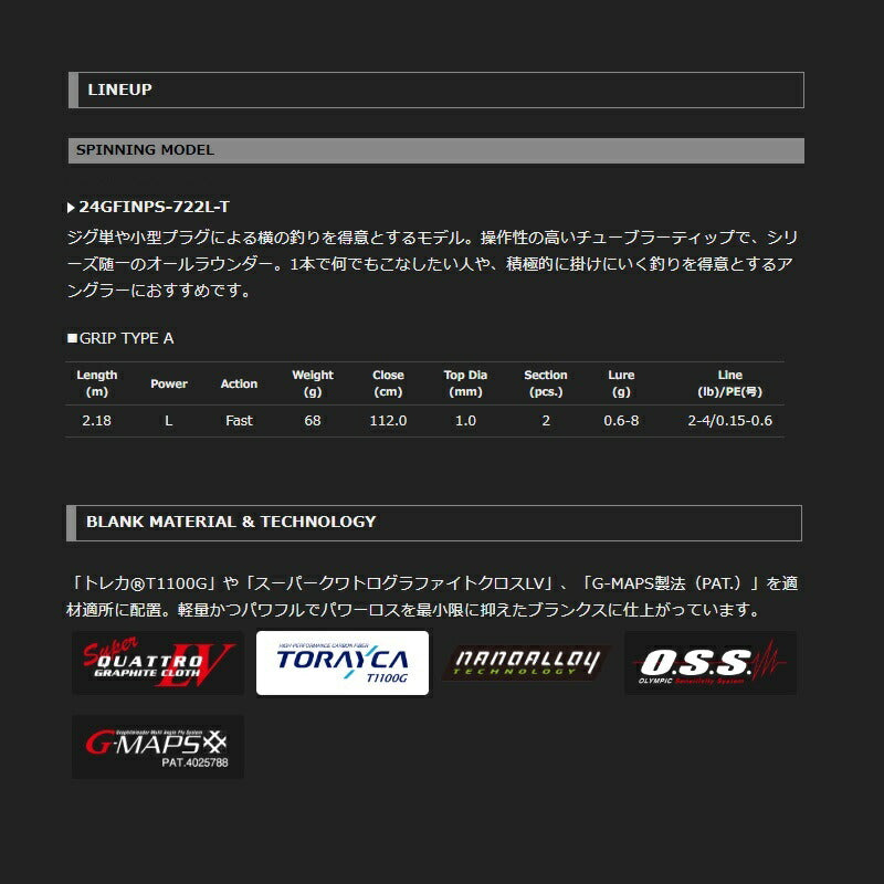 24フィネッツァプロトタイプ 24GFINPS-722L-T – つり具のBunBun.com