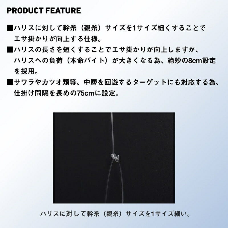 落とし込み仕掛けSS LBG 5本喰い渋り8 エサ掛かり重視SP 12号