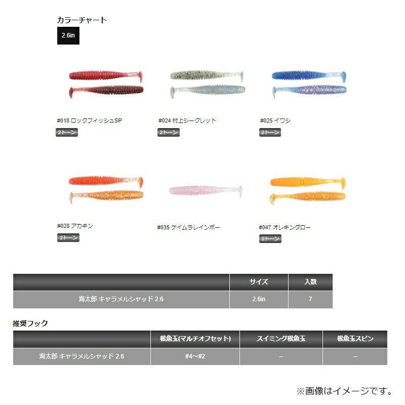 海太郎 キャラメルシャッド 2.6インチ