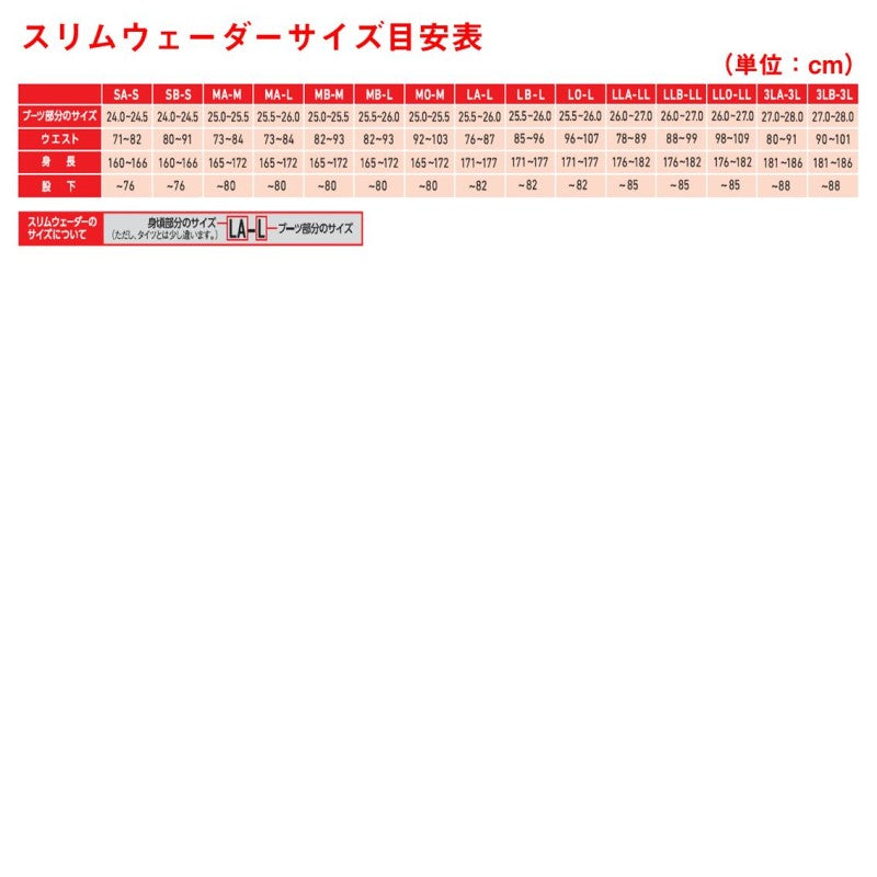 DSW4202R ダイワスリムウェーダー(先丸)