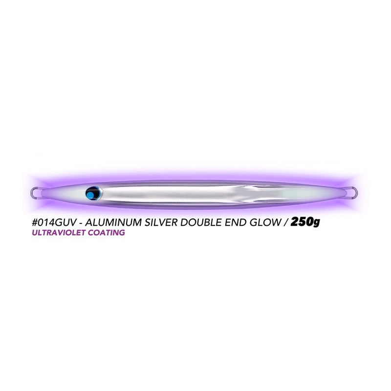 ウロコジグ ロング 250g #014GUV アルミニウムシルバー/ダブルエンドグロー