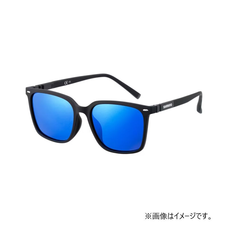 UJ-051Y ウェリントングラス01  マットブラック/ブルーミラー