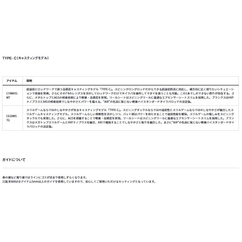 【在庫限り特価】 紅牙AIR TYPE-C 610MS THRILL GAME・N 【大型商品】