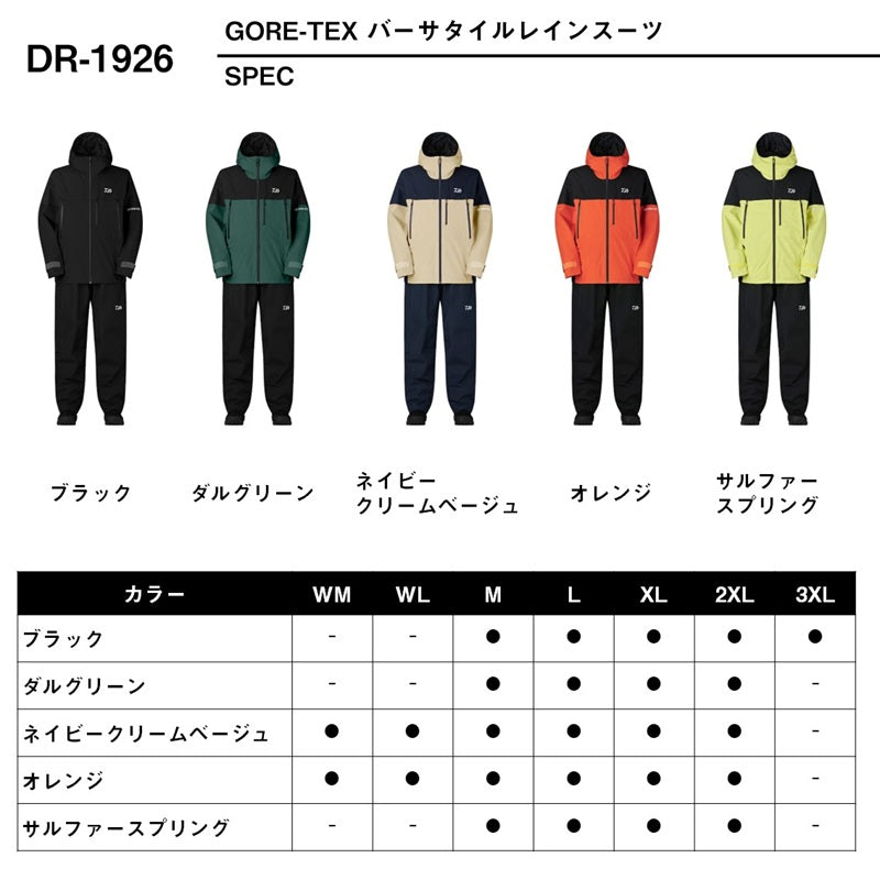 DR-1926 ゴアテックス バーサタイルレインスーツ – つり具のBunBun.com