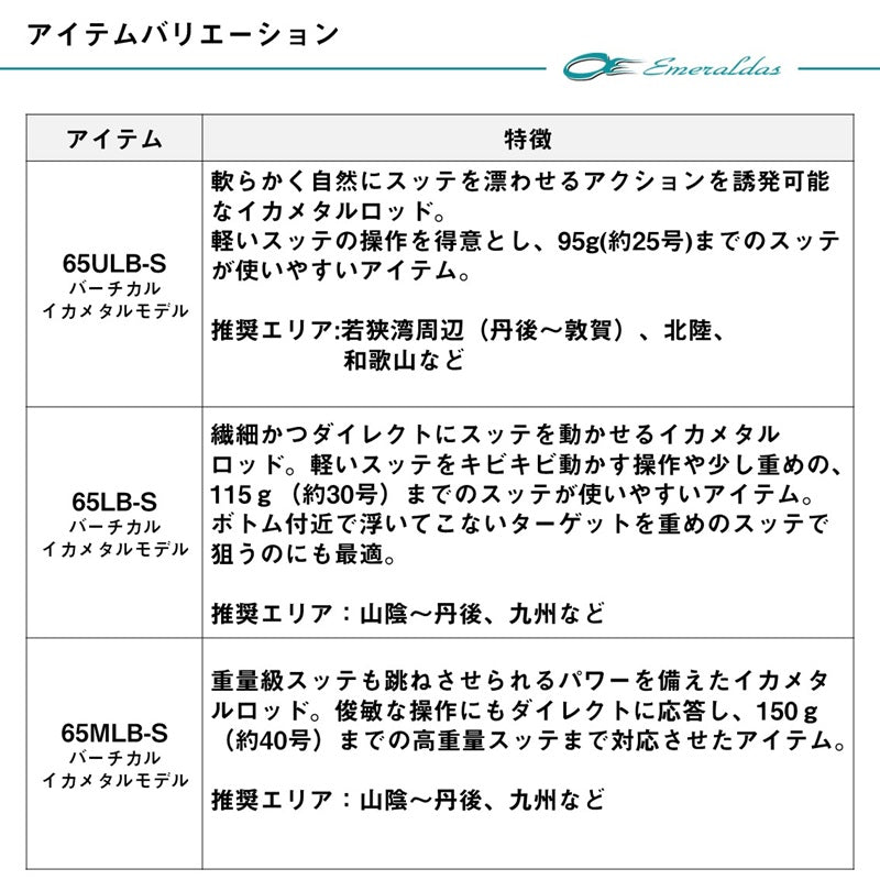 26 エメラルダスX イカメタル 65MLB-S・J – つり具のBunBun.com