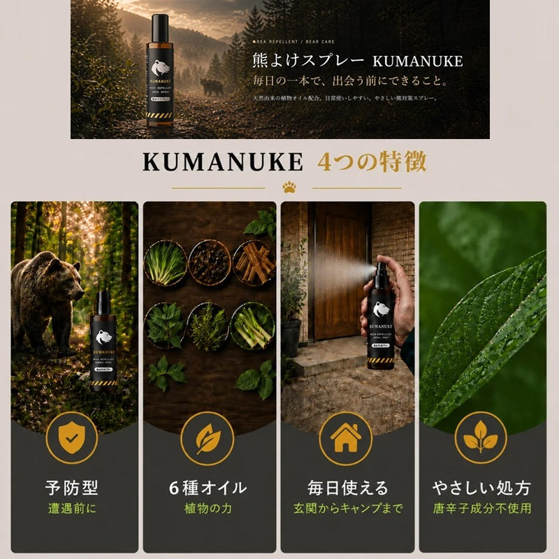 KUMANUKE 熊よけスプレー 200ml
